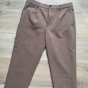 Zara Tapered Trousers Taupe Brown